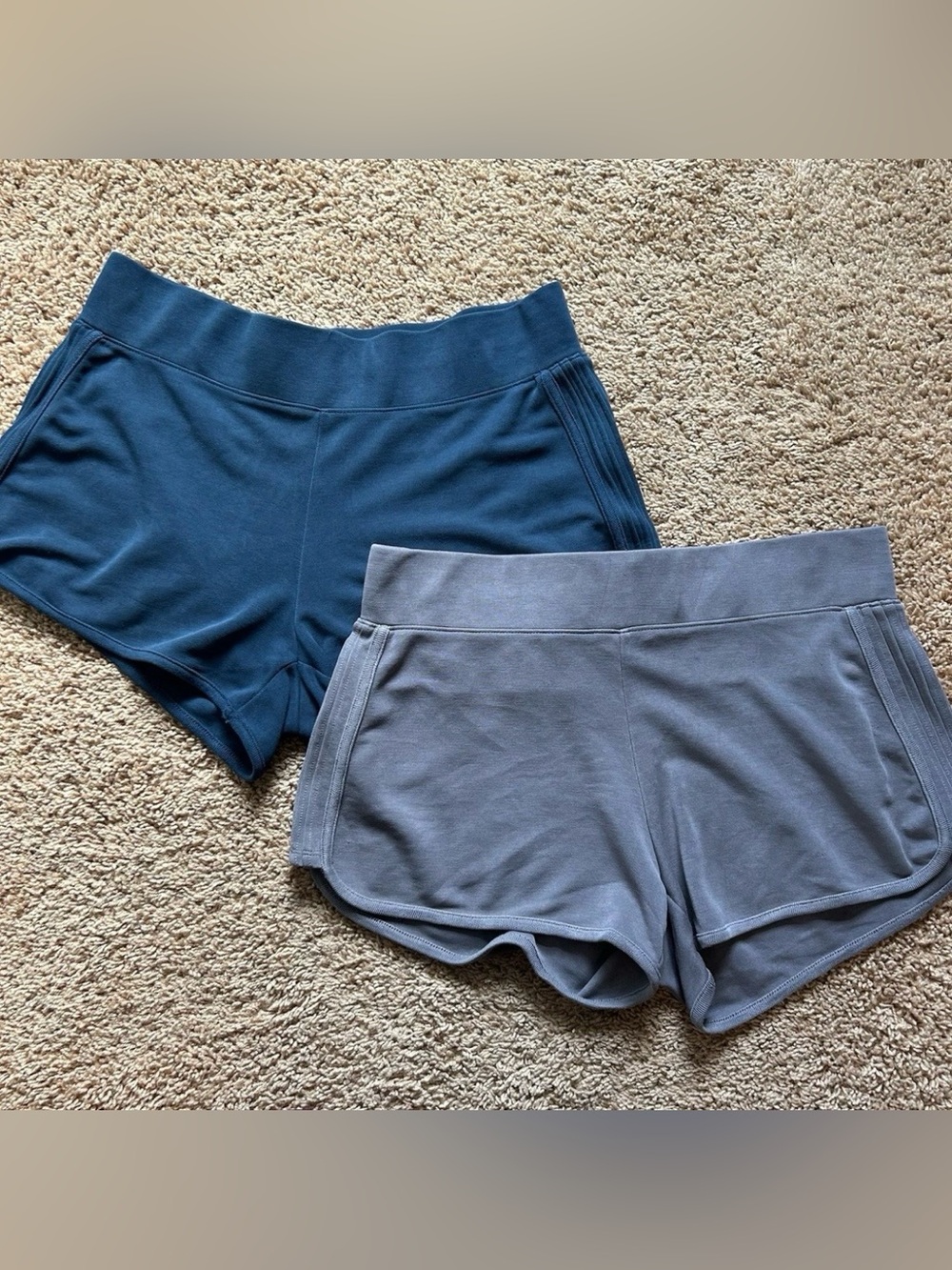 Athleta Soft Knit Shorts Medium Slate & Deep Teal Exercise Casual Vacation